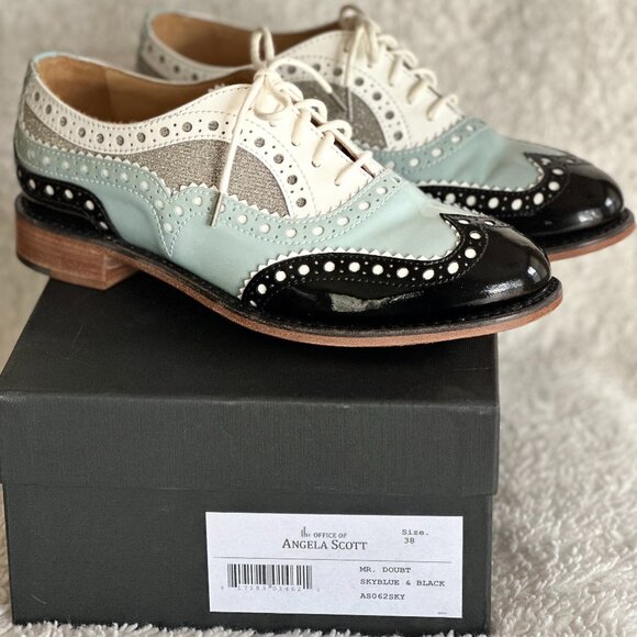 The Office of Angela Scott Mr. Doubt Wingtip Oxford Shoes EUC - Picture 2 of 10